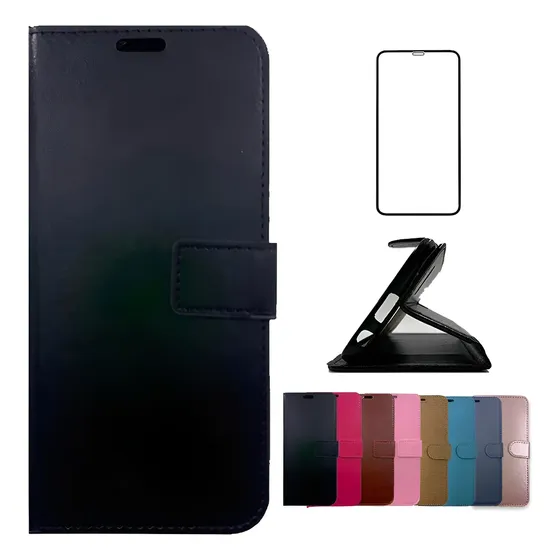 Película 3d + Capa Carteira Abre Fecha Para Moto G56