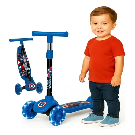Patinete Infantil Menino 2 Anos 3 4 5 Anos 3 Rodas Bebe C.a Patinete Infantil Menino 3 Rodas Azul Capitão América