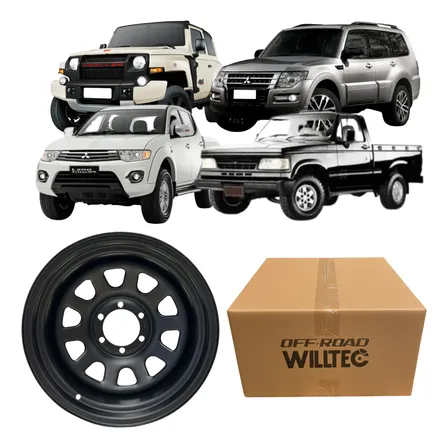 Roda Daytona Black 15x8 6x139 Off Set-35 L200 Troller D20 Preto