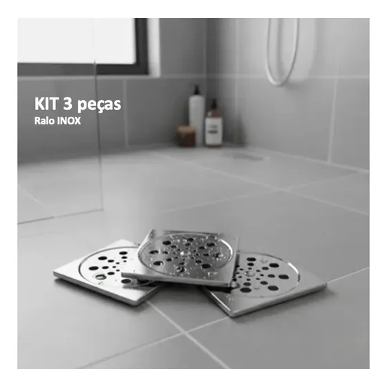 Kit 3 Tampa Grelha Ralo Quadrada 10x10 Com Fecho Rotativo