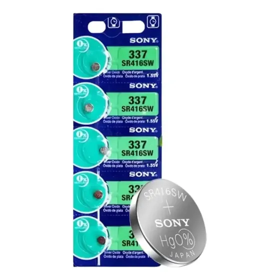 Bateria 337 Sr416sw Sony Cartela 5 Unidades Pilha 1.55v