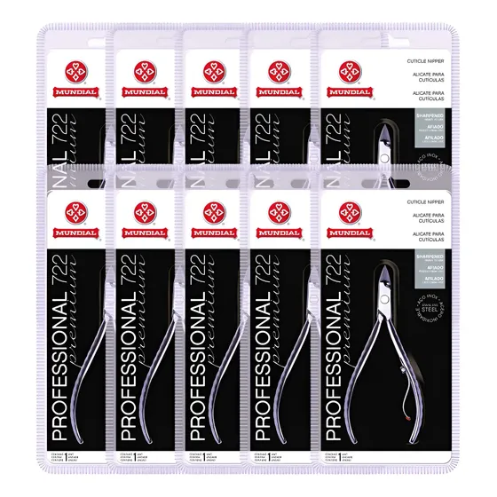 Kit 10 Alicates De Cutículas 722 Premium Inox
