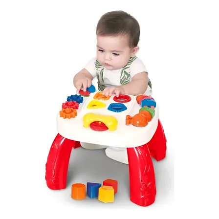 Mesa Didática Educativa Infantil Play Time Cotiplás Vermelha Vermelho