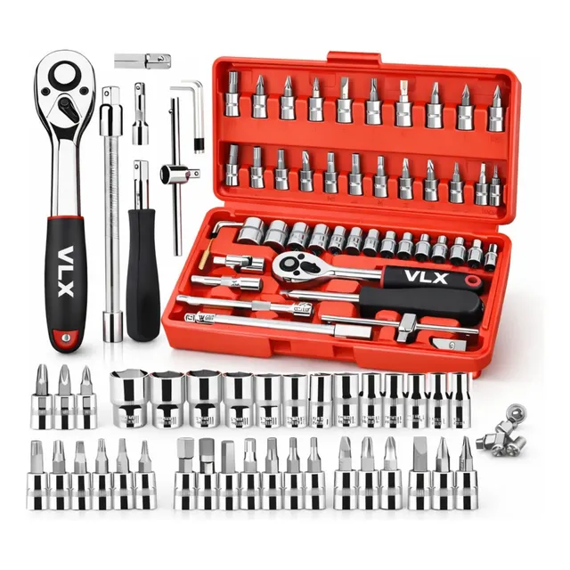 Kit 46 Chave Catraca Jogo De Soquetes Allen Torx Ferramentas