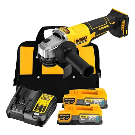 Esmerilhadeira 115mm Dcg408 Dewalt 2 Baterias Carreg E Bolsa Amarelo 20v