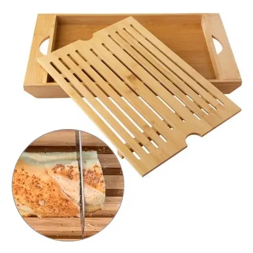 Migalheira Tábua Para Corte De Pães E Bolos Bandeja Bambu