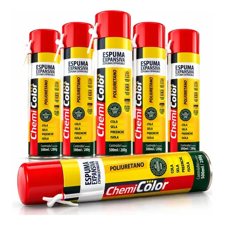 Kit 6 Espuma Expansiva Pu Selante Vedação Isolante Multiuso