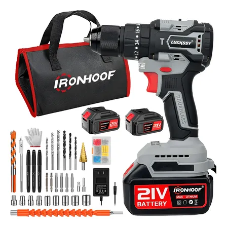 Furadeira E Parafusadeira De Impacto Brushless 2 Baterias Cinza-escuro 110/127/220v 60hz