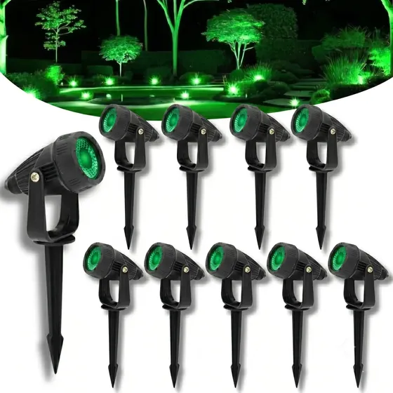 Kit 10 Luminária Espeto Jardim Super Led 7w Ip65 Prova Dágua