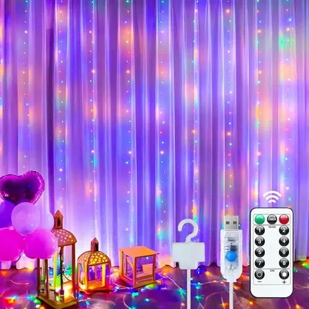 Luz De Cortina 300 Leds 3x3 M Pisca Pisca Decoração De Natal Colorido 110220 V
