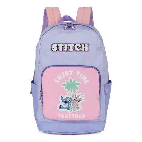 Mochila Escolar Stitch Ms50091sc Casual Roxo Liso