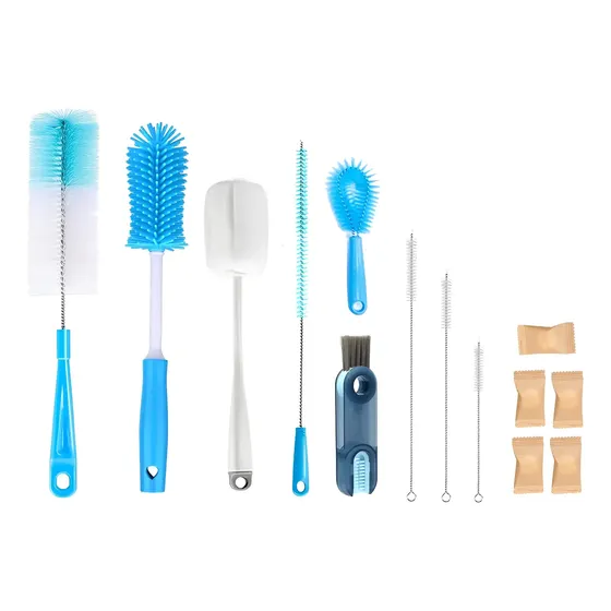 Kit 10 Escova Pastilha Limpeza Para Copo Mamadeira Canudo