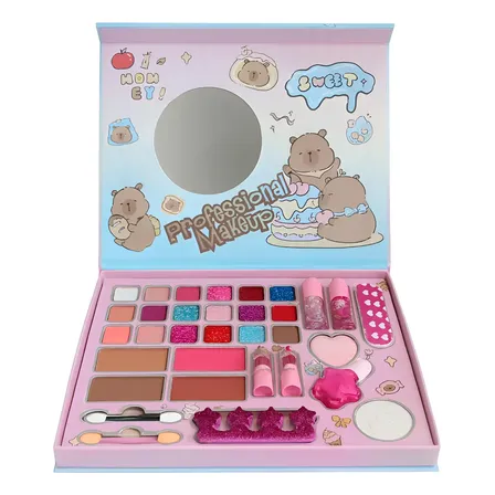 Paleta Maquiagem Infantil Completa Lavavel Espelho Capivara