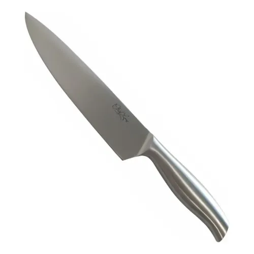 Faca Inox Do Chef 8 Inteiriça Cabo Inox Cozinha Profissional Prateado