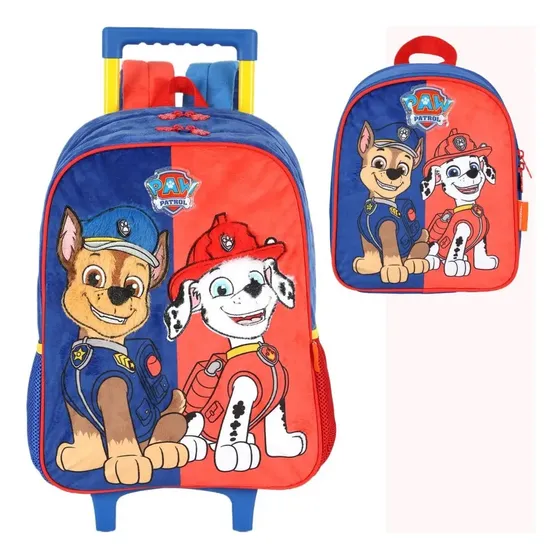 Kit Mochila Rodinhas Patrulha Lancheira Pelúcia Ic42032pa