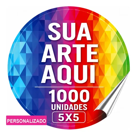 Adesivo Personalizado 5x5cm Vinil À Prova D'água -1000 Unid.