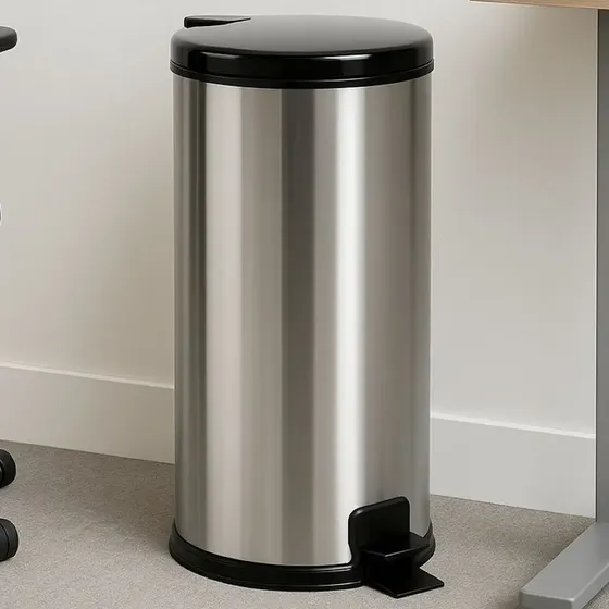 Lixeira Inox 20l Pedal Tampa Antiodor Cozinha Banheiro Preta