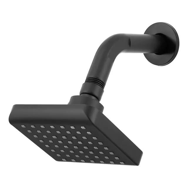 Chuveiro Ducha Externo Slin Quadrado Preto Fosco Articulável Preto Fosco
