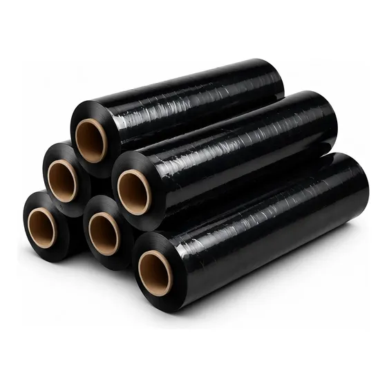 6 Bobina Filme Stretch 500x0,25 Preto- 6 Rolo