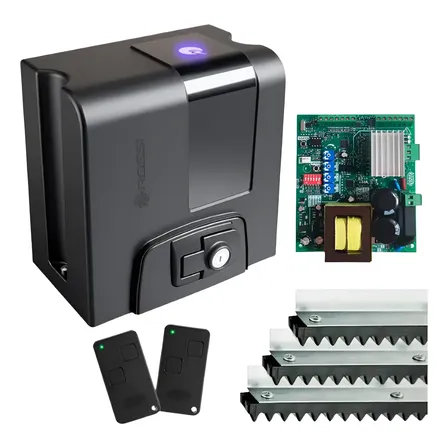 Kit Motor Portão Rossi Atto Nitro 3s 400kg 4m Crem Bivolt Preto 127/220v