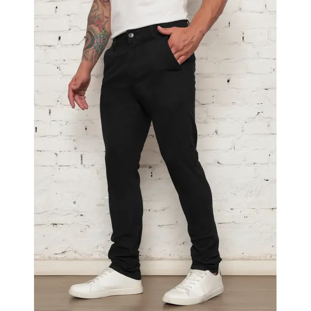 Calça Masculina Sarja Premium Esporte Fino Lycra Bolso Faca