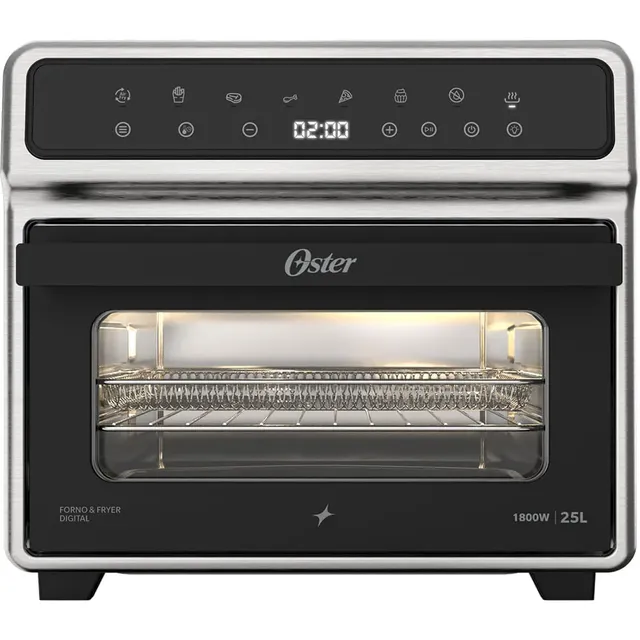 Forno E Fryer 25l Oster Inox Digital Pro 8 Em 1 Oster
