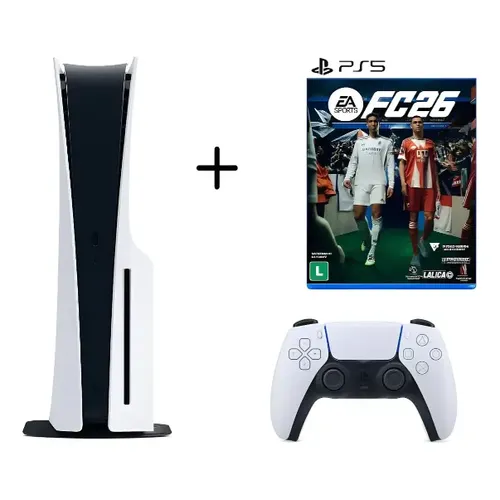Ps5 Playstation 5 Leitor De Mídia Física + Jogo Fifa/ Fc 26 Branco