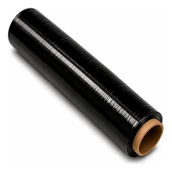 Plastico Filme Stretch 50x220m 2,5kg Preto Bobina 25 Micras