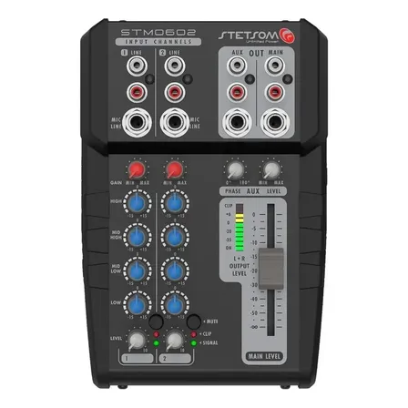 Mesa De Som Automotivo Stetsom Stm0602 12v 2 Canais Stereo