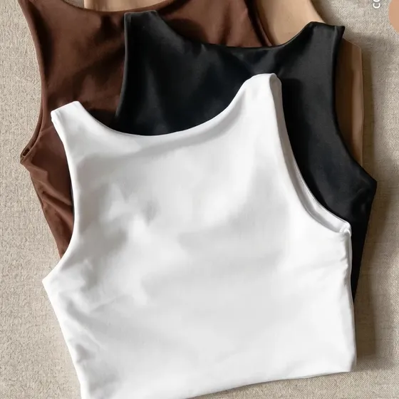 Kit 4 Blusas Regata Feminina Suplex Tshirt Básica Casual