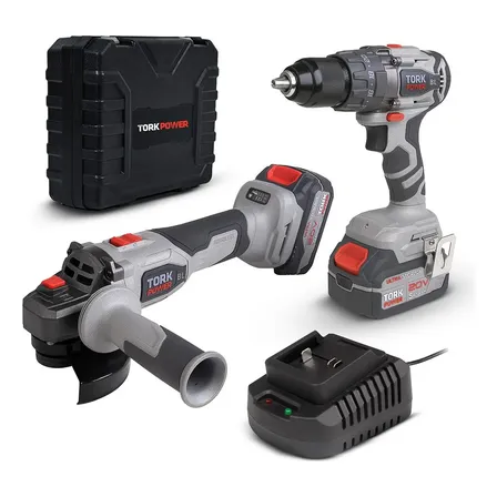 Kit Esmerilhadeira Furadeira Bateria Motor Brushless Tork