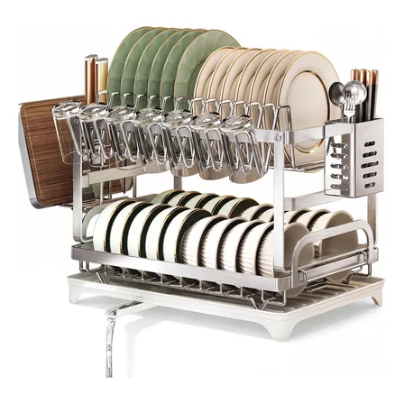 Escorredor De Louça Inox Porta Pratos Com Bandeja Drenagem