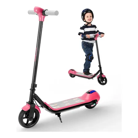 Patinete Elétrico Infantil Bluetooth E Luz Led Rosa T9