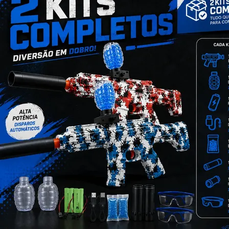 2x Arma Bolinha De Gel Arminha Ak47 Automática De Brinquedo Sortida