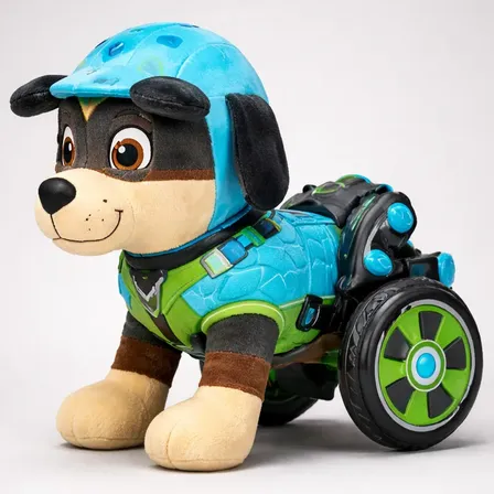 Boneco Pelucia Rex Patrulha Canina Dino Movie 27cm Original Azul-celeste