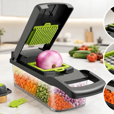 Cortador Ralador Legumes Frutas Vegetais Multiuso 16 Em 1 Fatiador Legumes