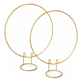 Kit 2 Arco De Mesa Redondo Dourado Festa Decoração 50x50