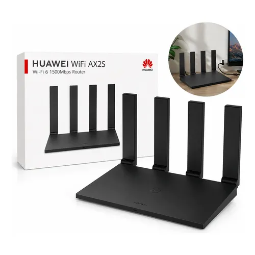Roteador Huawei Wifi Ax2s 5 Ghz Wi-fi6 Harmonyos Mesh+ Preto