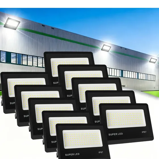 Kit Refletor Led 500w Holofote Ip67 Branco Frio Bivolt