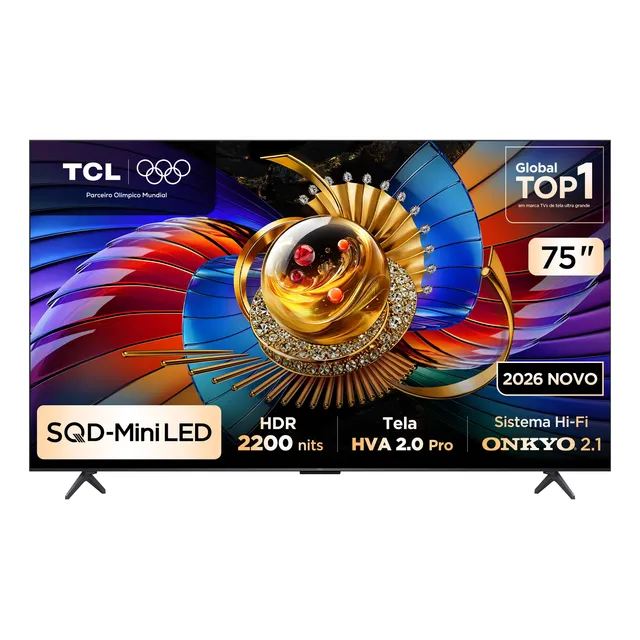 Tcl Top Premium 4k Sqd-mini Led Tv 75 Q7d Pro Google Tv, Até 100% Bt.2020, 144 Hz, E 2.000 Nits