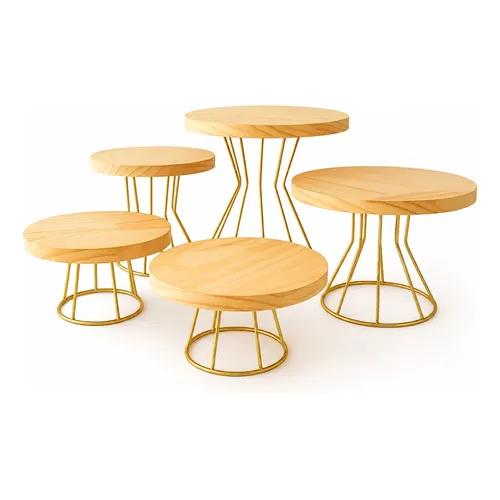 Kit Com 5 Boleiras E Doceiras Para Decorar Festa Aniversário Dourado