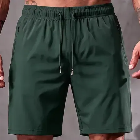 Short Masculino Bermuda Esportiva Slim Fit Secagem Rápida Verde Militar G