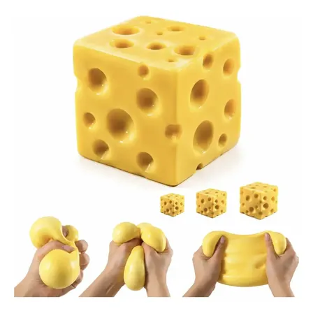 Brinquedo Squishy Bloco De Queijo Anti Estresse Sensórias
