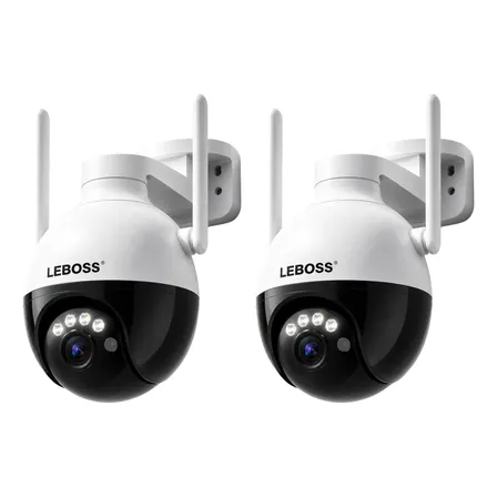 Kit2 Câmera Dome Wi-fi Ptz 1080p Visão Noturna Rotação 360° Preto-2pcs