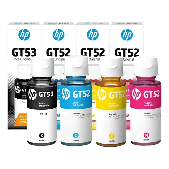 Kit Tinta Hp Gt53 Gt52 Original 4 Cores Smart Tank