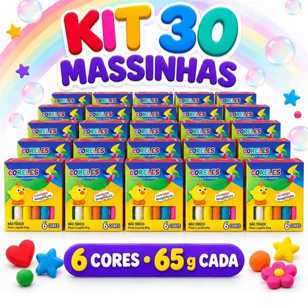 Kit 30 Caixa De Massinha De Modelar Lembrancinha Atacado