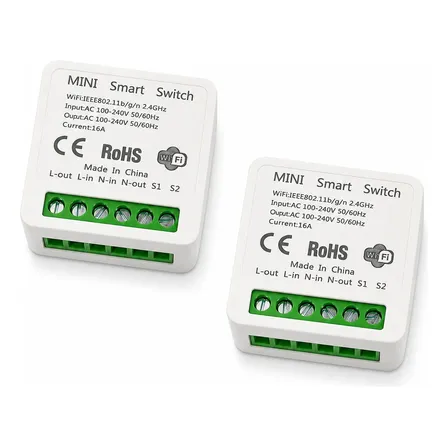 Kit 2 Mini Interruptor Inteligente Wifi 16a Alexa Tuya
