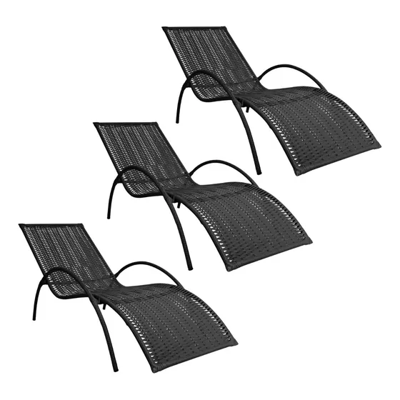 Kit Espreguiçadeira Copacabana Área Externa Premium 3pçs