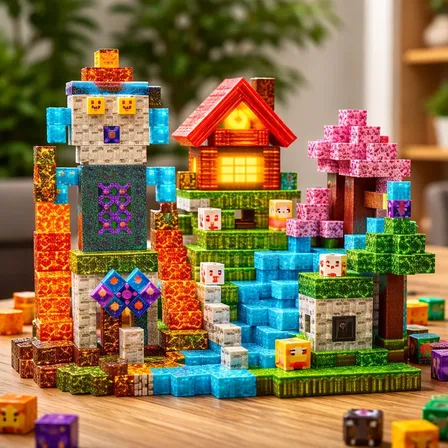 Kit 150 Blocos Magnéticos De Montar Construção Brinquedo Pçs 150 Blocos