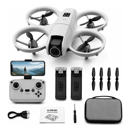 Drone K6 Mini Neo 2 Baterias Gimbal + Case Cinza